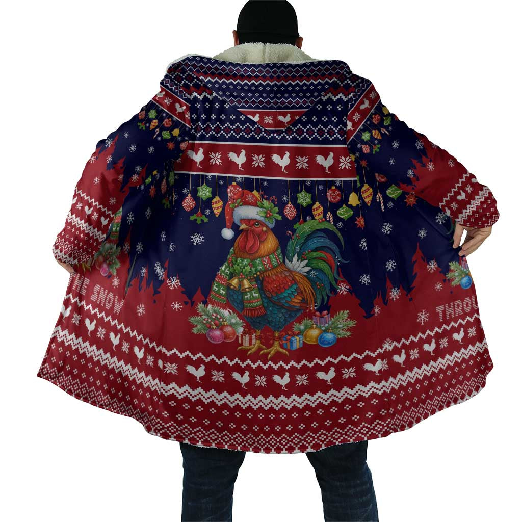 Rooster Through The Snow Christmas Cloak Xmas Holiday Patterns - Wonder Print Shop