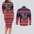 Rooster Through The Snow Christmas Couples Matching Long Sleeve Bodycon Dress and Long Sleeve Button Shirt Xmas Holiday Patterns - Wonder Print Shop