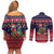 Rooster Through The Snow Christmas Couples Matching Off Shoulder Short Dress and Long Sleeve Button Shirt Xmas Holiday Patterns - Wonder Print Shop