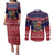 Rooster Through The Snow Christmas Couples Matching Puletasi and Long Sleeve Button Shirt Xmas Holiday Patterns - Wonder Print Shop