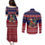 Rooster Through The Snow Christmas Couples Matching Puletasi and Long Sleeve Button Shirt Xmas Holiday Patterns - Wonder Print Shop