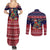 Rooster Through The Snow Christmas Couples Matching Summer Maxi Dress and Long Sleeve Button Shirt Xmas Holiday Patterns - Wonder Print Shop