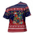 Rooster Through The Snow Christmas Cross Shoulder Shirt Xmas Holiday Patterns - Wonder Print Shop