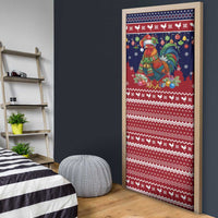 Rooster Through The Snow Christmas Door Cover Xmas Holiday Patterns - Wonder Print Shop