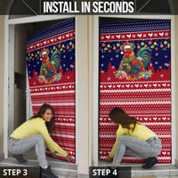 Rooster Through The Snow Christmas Door Cover Xmas Holiday Patterns - Wonder Print Shop