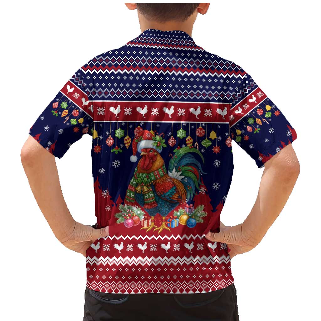 Rooster Through The Snow Christmas Family Matching Mermaid Dress and Hawaiian Shirt Xmas Holiday Patterns - Wonder Print Shop