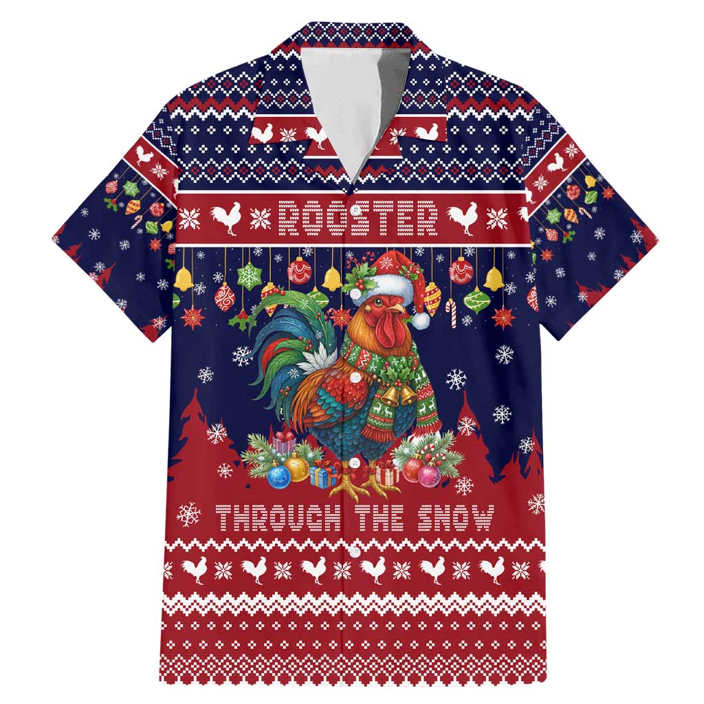 Rooster Through The Snow Christmas Family Matching Mermaid Dress and Hawaiian Shirt Xmas Holiday Patterns - Wonder Print Shop