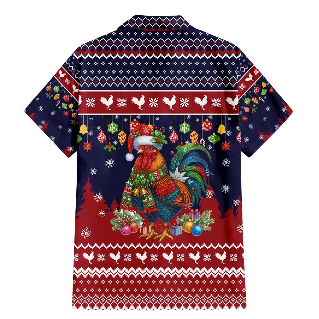 Rooster Through The Snow Christmas Family Matching Mermaid Dress and Hawaiian Shirt Xmas Holiday Patterns - Wonder Print Shop