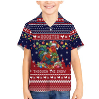 Rooster Through The Snow Christmas Family Matching Mermaid Dress and Hawaiian Shirt Xmas Holiday Patterns - Wonder Print Shop