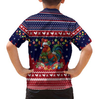 Rooster Through The Snow Christmas Family Matching Off The Shoulder Long Sleeve Dress and Hawaiian Shirt Xmas Holiday Patterns - Wonder Print Shop