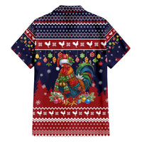 Rooster Through The Snow Christmas Family Matching Off The Shoulder Long Sleeve Dress and Hawaiian Shirt Xmas Holiday Patterns - Wonder Print Shop