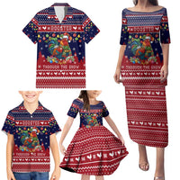 Rooster Through The Snow Christmas Family Matching Puletasi and Hawaiian Shirt Xmas Holiday Patterns - Wonder Print Shop