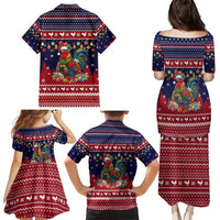 Rooster Through The Snow Christmas Family Matching Puletasi and Hawaiian Shirt Xmas Holiday Patterns - Wonder Print Shop