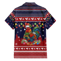 Rooster Through The Snow Christmas Family Matching Short Sleeve Bodycon Dress and Hawaiian Shirt Xmas Holiday Patterns - Wonder Print Shop