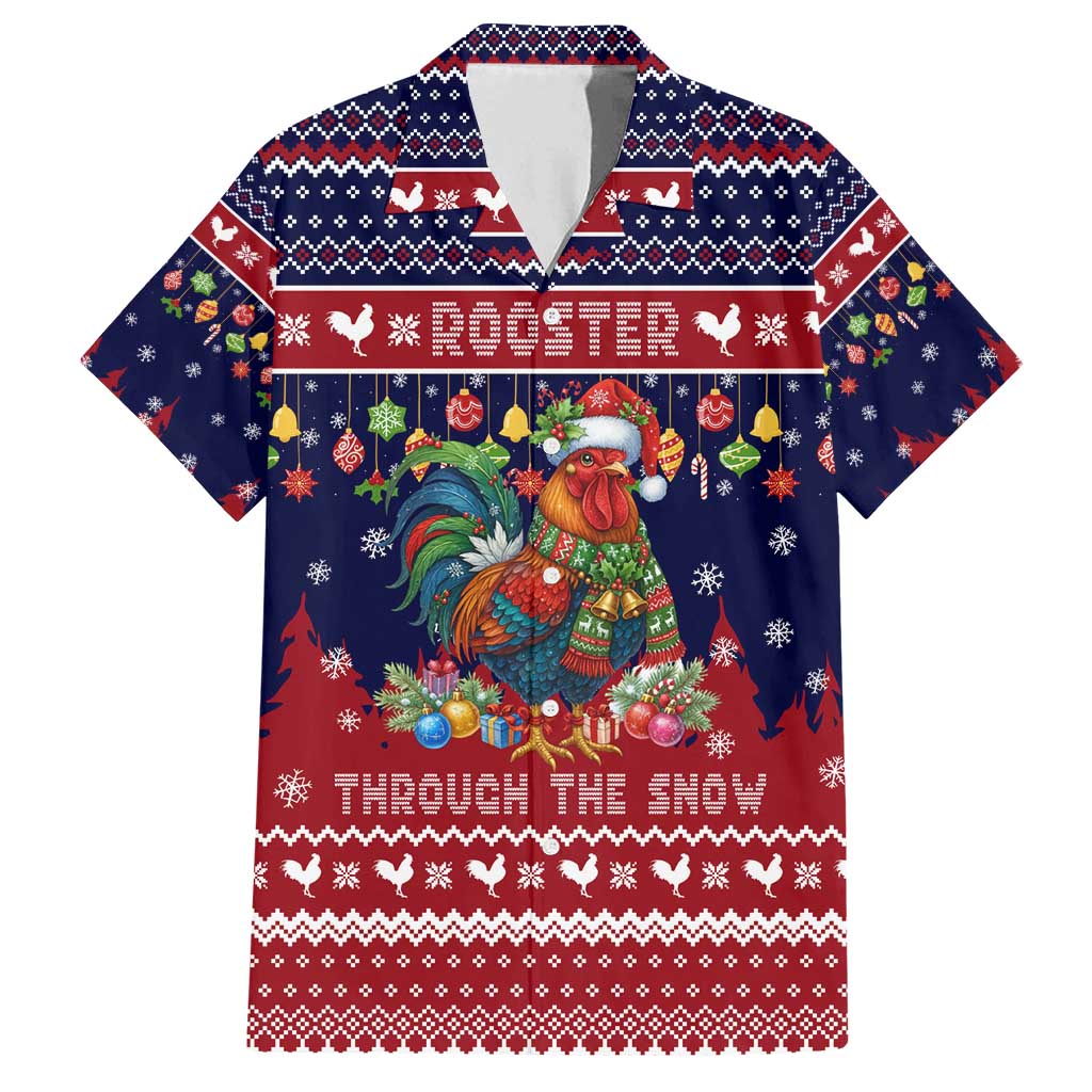 Rooster Through The Snow Christmas Family Matching Tank Maxi Dress and Hawaiian Shirt Xmas Holiday Patterns - Wonder Print Shop