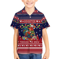 Rooster Through The Snow Christmas Family Matching Tank Maxi Dress and Hawaiian Shirt Xmas Holiday Patterns - Wonder Print Shop