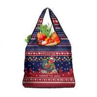 Rooster Through The Snow Christmas Grocery Bag Xmas Holiday Patterns - Wonder Print Shop