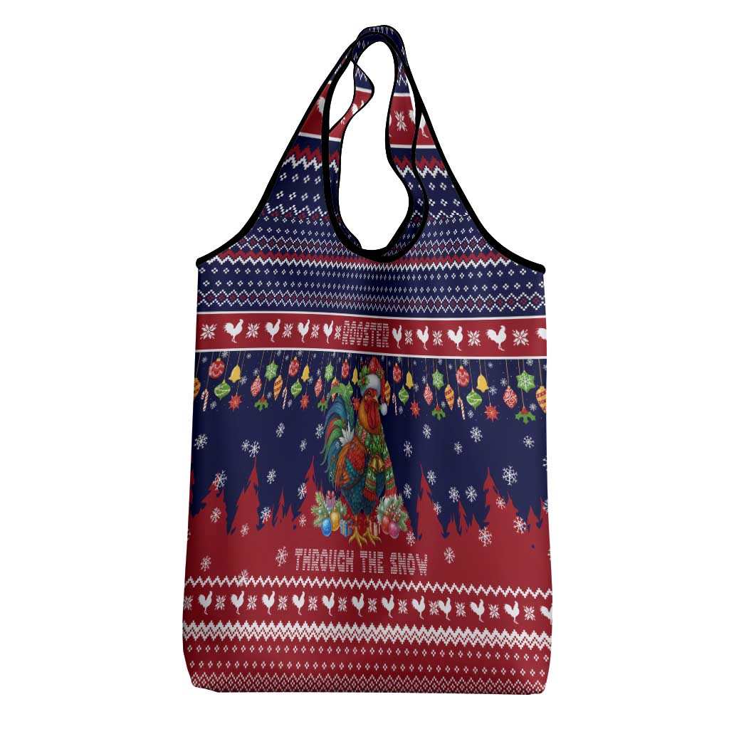 Rooster Through The Snow Christmas Grocery Bag Xmas Holiday Patterns - Wonder Print Shop