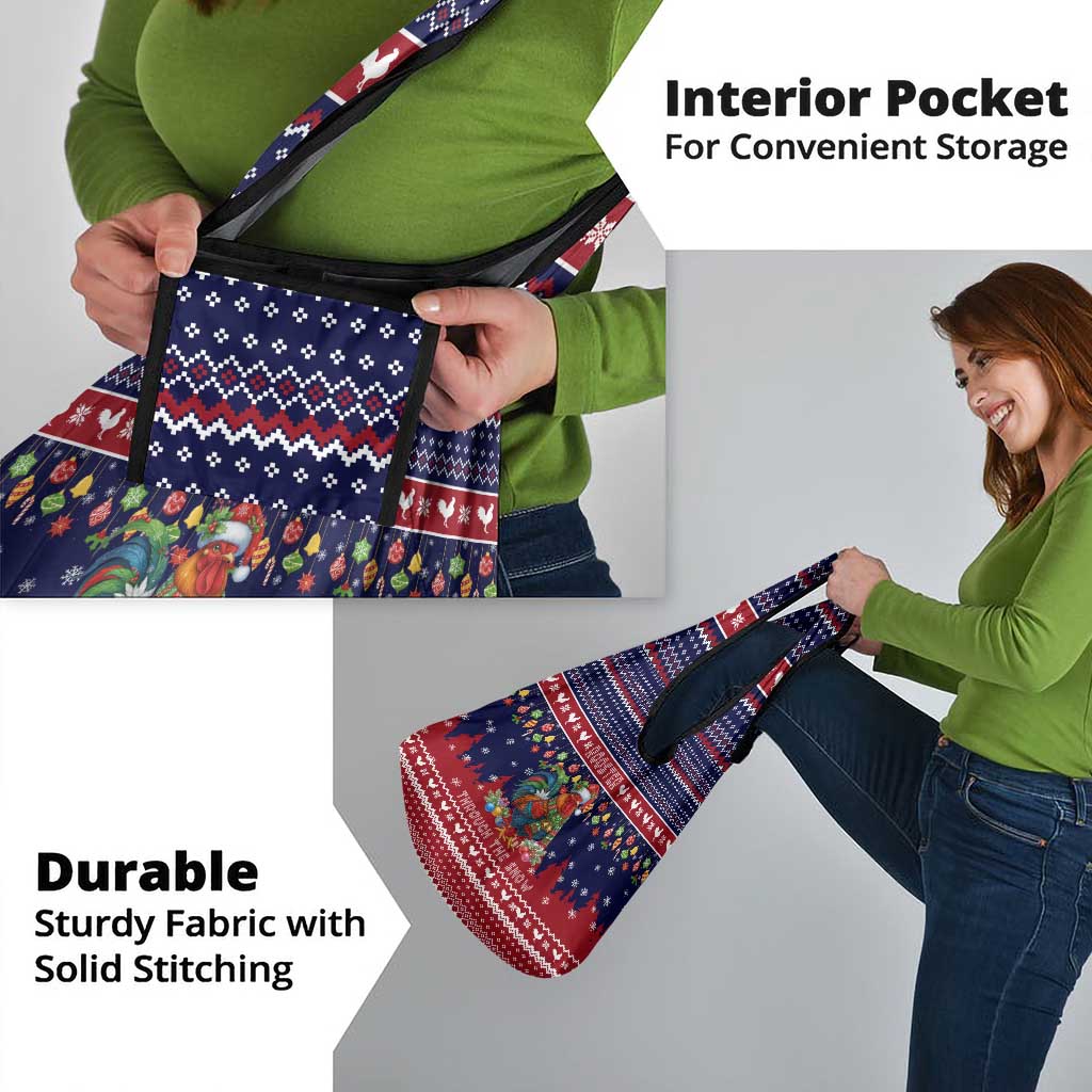Rooster Through The Snow Christmas Grocery Bag Xmas Holiday Patterns - Wonder Print Shop