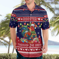Rooster Through The Snow Christmas Hawaiian Shirt Xmas Holiday Patterns - Wonder Print Shop