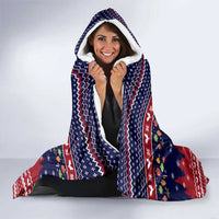Rooster Through The Snow Christmas Hooded Blanket Xmas Holiday Patterns - Wonder Print Shop