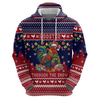 Rooster Through The Snow Christmas Hoodie Xmas Holiday Patterns - Wonder Print Shop
