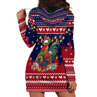 Rooster Through The Snow Christmas Hoodie Dress Xmas Holiday Patterns - Wonder Print Shop