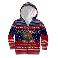 Rooster Through The Snow Christmas Kid Hoodie Xmas Holiday Patterns - Wonder Print Shop