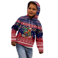 Rooster Through The Snow Christmas Kid Hoodie Xmas Holiday Patterns - Wonder Print Shop