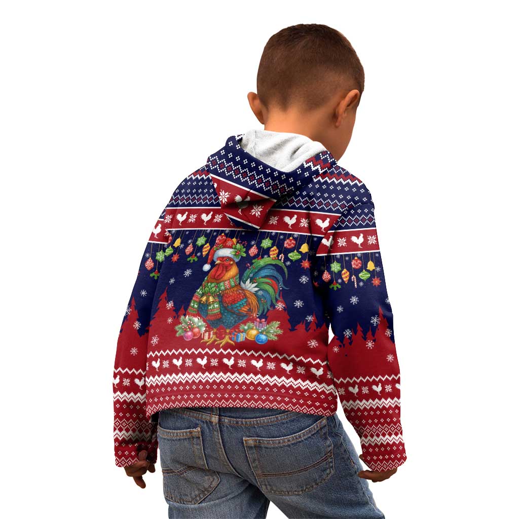 Rooster Through The Snow Christmas Kid Hoodie Xmas Holiday Patterns - Wonder Print Shop