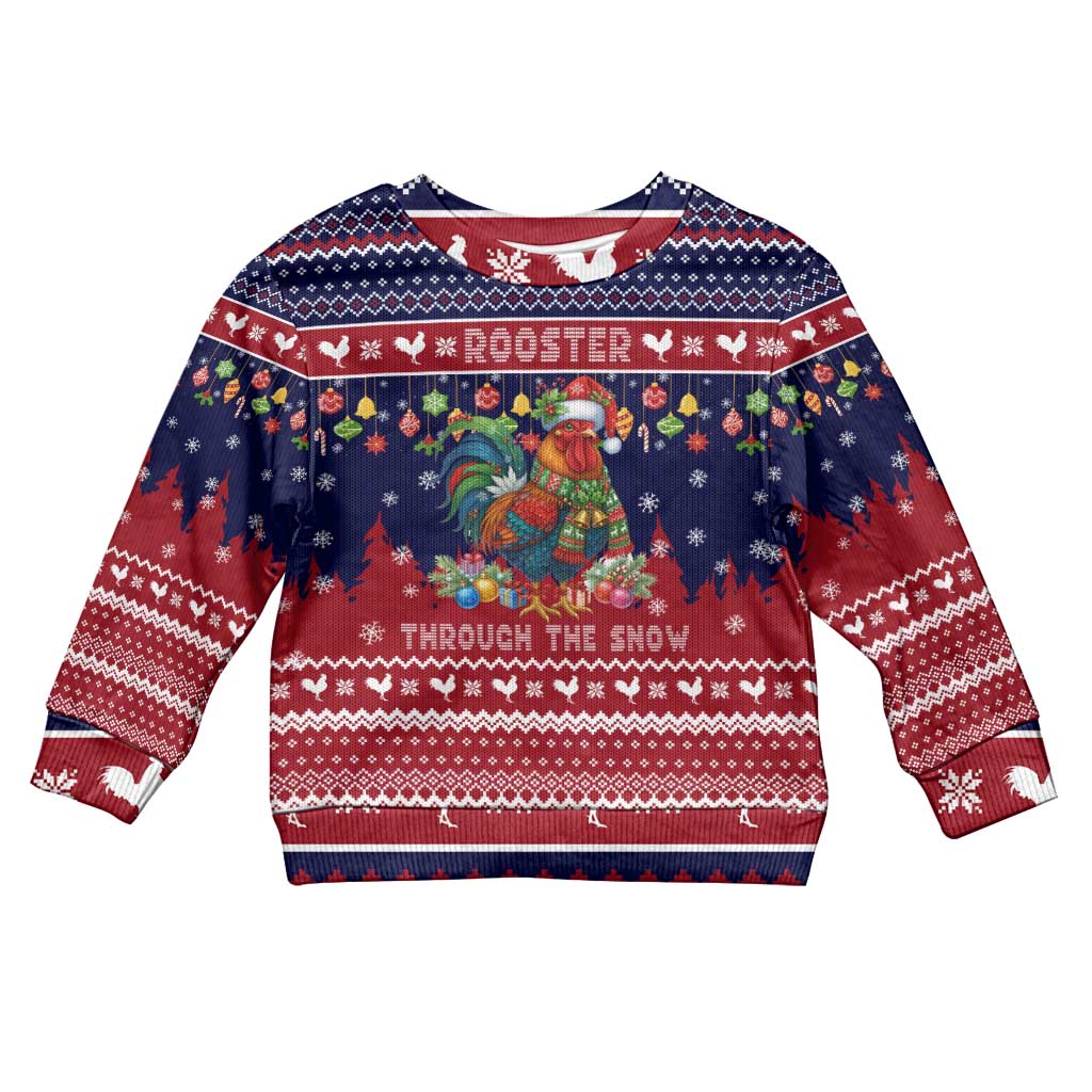 Rooster Through The Snow Christmas Kid Ugly Christmas Sweater Xmas Holiday Patterns - Wonder Print Shop