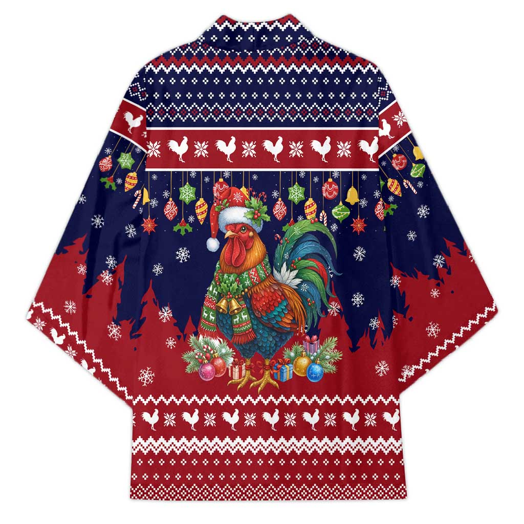 Rooster Through The Snow Christmas Kimono Xmas Holiday Patterns - Wonder Print Shop