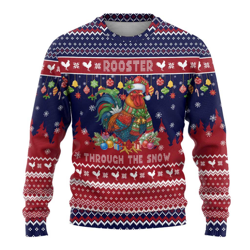 Rooster Through The Snow Christmas Ugly Christmas Sweater Xmas Holiday Patterns - Wonder Print Shop