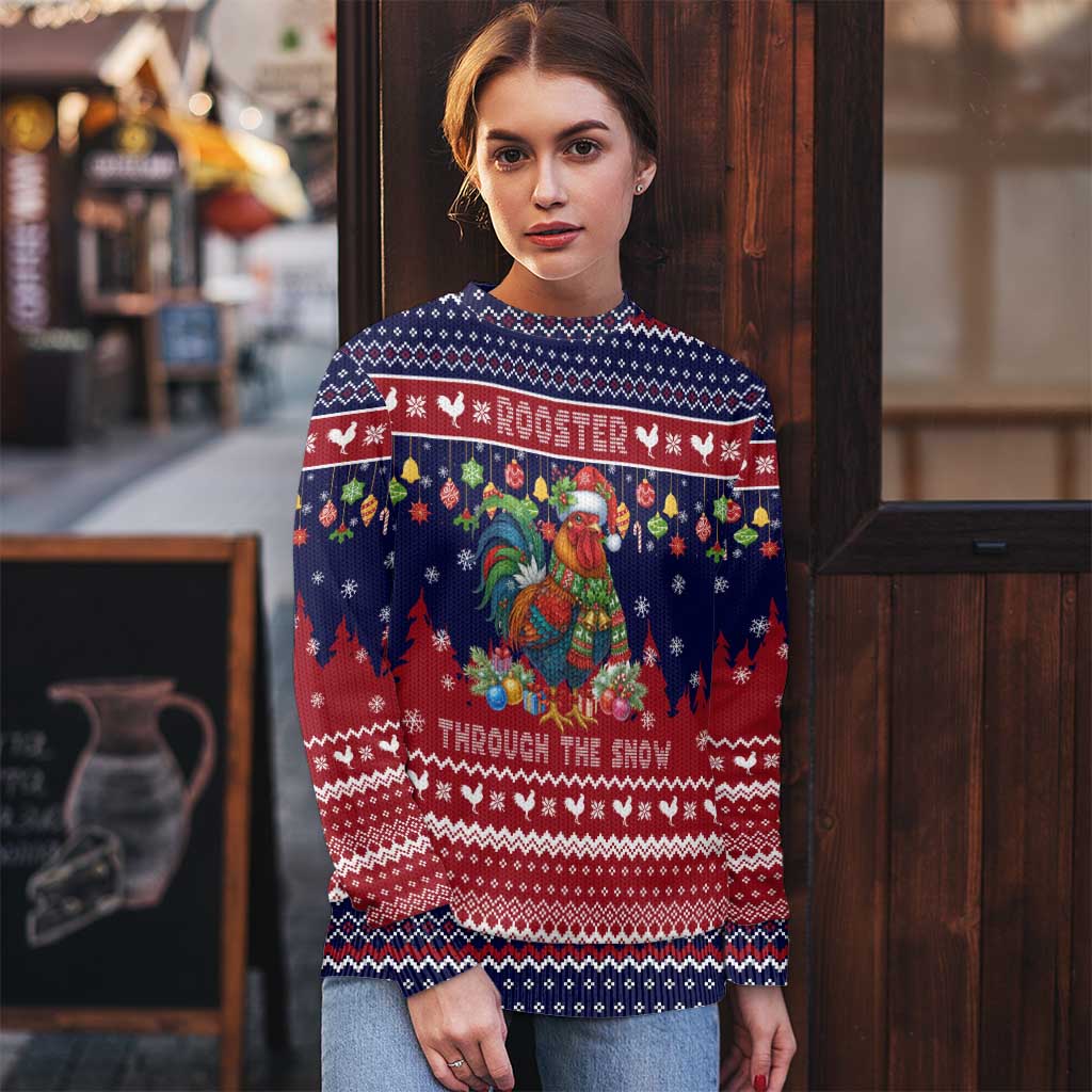 Rooster Through The Snow Christmas Ugly Christmas Sweater Xmas Holiday Patterns - Wonder Print Shop