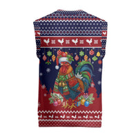 Rooster Through The Snow Christmas Knitted V-Neck Vest Xmas Holiday Patterns - Wonder Print Shop