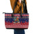 Rooster Through The Snow Christmas Leather Tote Bag Xmas Holiday Patterns - Wonder Print Shop