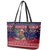 Rooster Through The Snow Christmas Leather Tote Bag Xmas Holiday Patterns - Wonder Print Shop