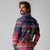 Rooster Through The Snow Christmas Long Sleeve Polo Shirt Xmas Holiday Patterns - Wonder Print Shop