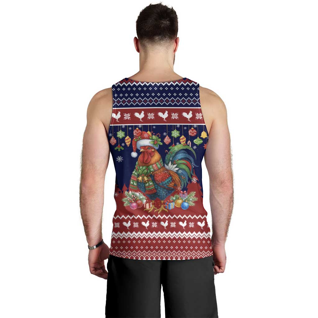 Rooster Through The Snow Christmas Men Tank Top Xmas Holiday Patterns - Wonder Print Shop