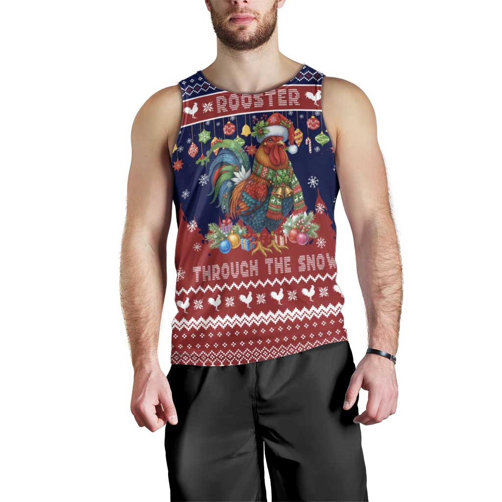 Rooster Through The Snow Christmas Men Tank Top Xmas Holiday Patterns - Wonder Print Shop