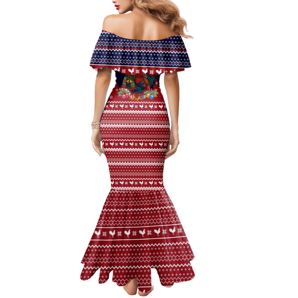 Rooster Through The Snow Christmas Mermaid Dress Xmas Holiday Patterns - Wonder Print Shop