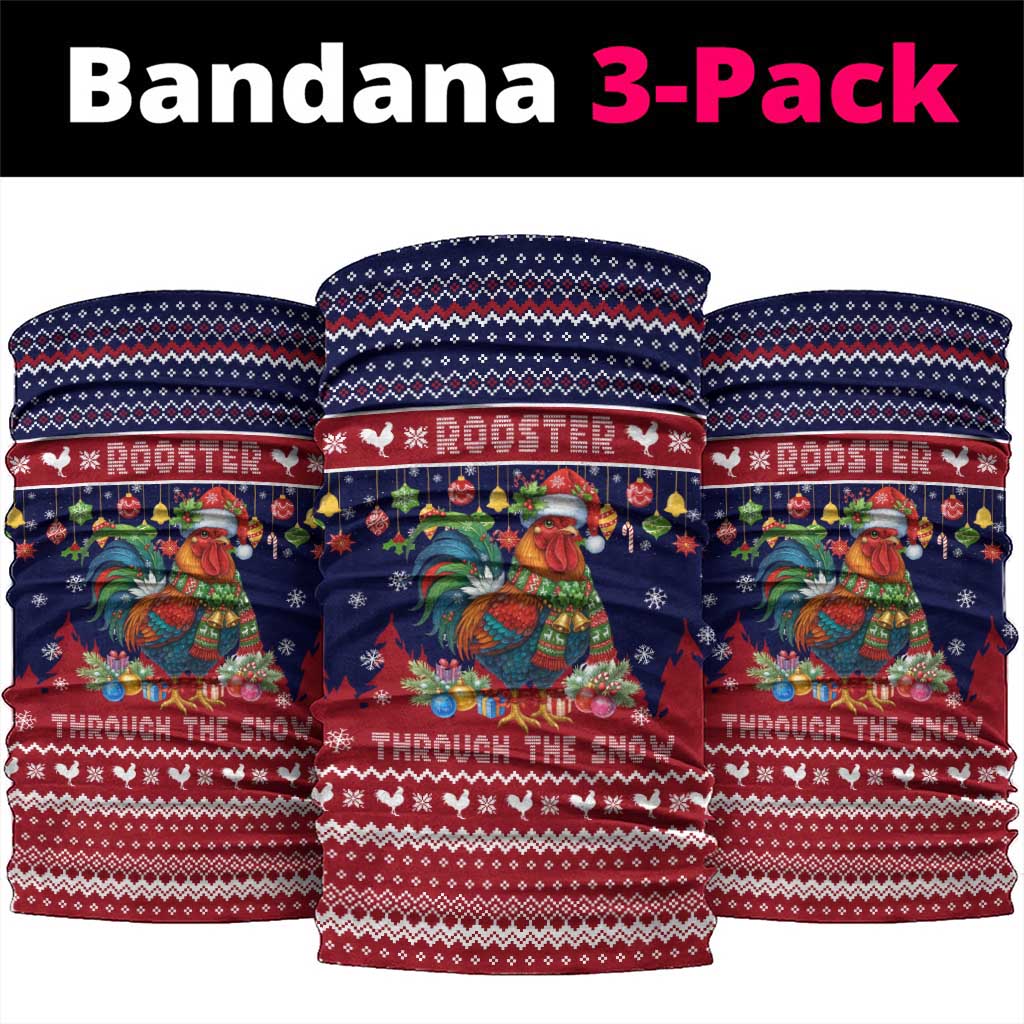 Rooster Through The Snow Christmas Neck Gaiter Xmas Holiday Patterns - Wonder Print Shop