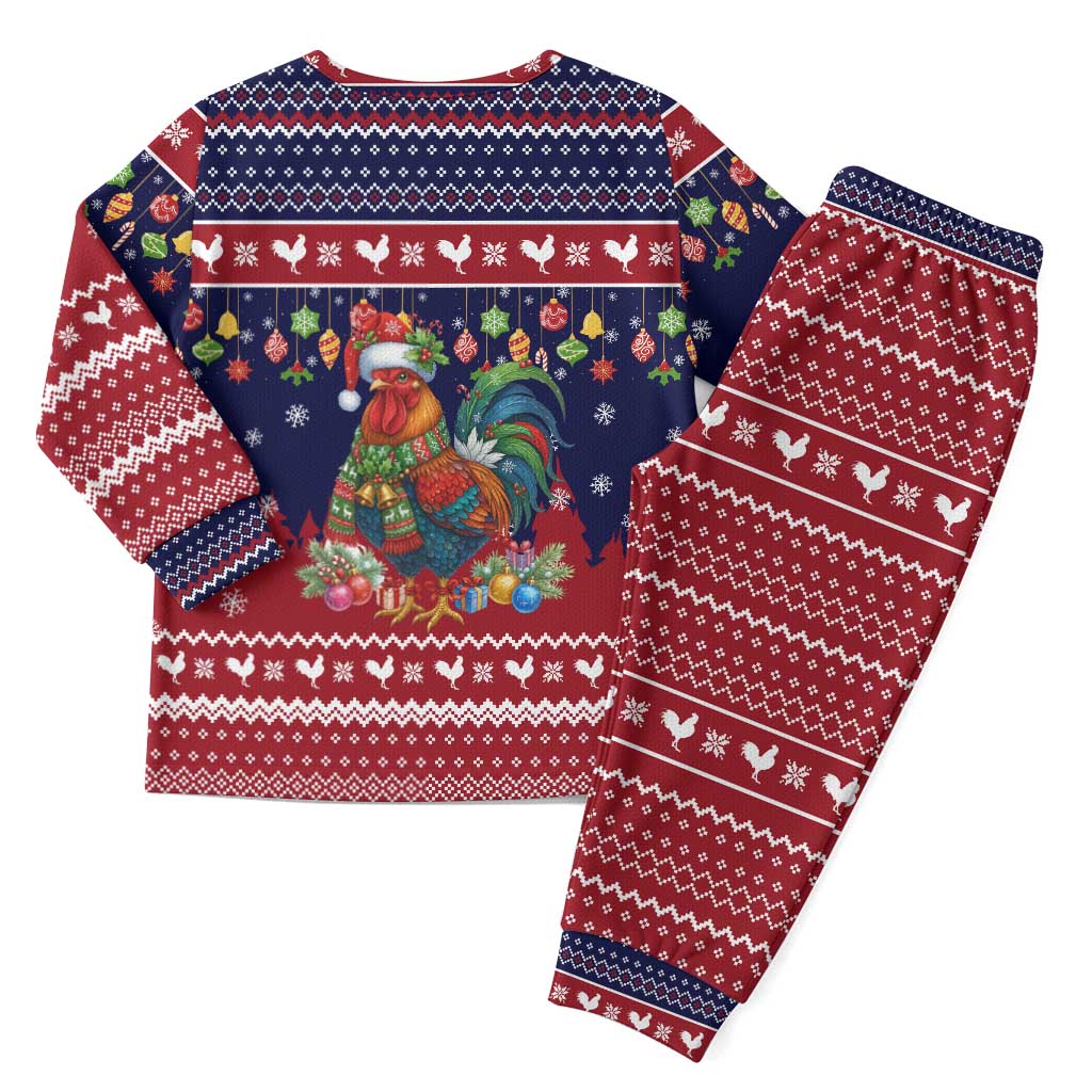Rooster Through The Snow Christmas Pajama Set Xmas Holiday Patterns - Wonder Print Shop