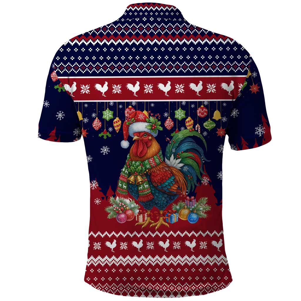 Rooster Through The Snow Christmas Polo Shirt Xmas Holiday Patterns - Wonder Print Shop