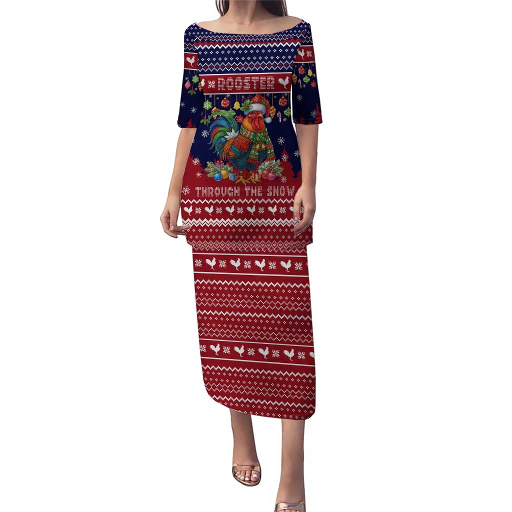 Rooster Through The Snow Christmas Puletasi Xmas Holiday Patterns - Wonder Print Shop