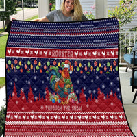 Rooster Through The Snow Christmas Quilt Xmas Holiday Patterns - Wonder Print Shop