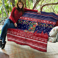 Rooster Through The Snow Christmas Quilt Xmas Holiday Patterns - Wonder Print Shop