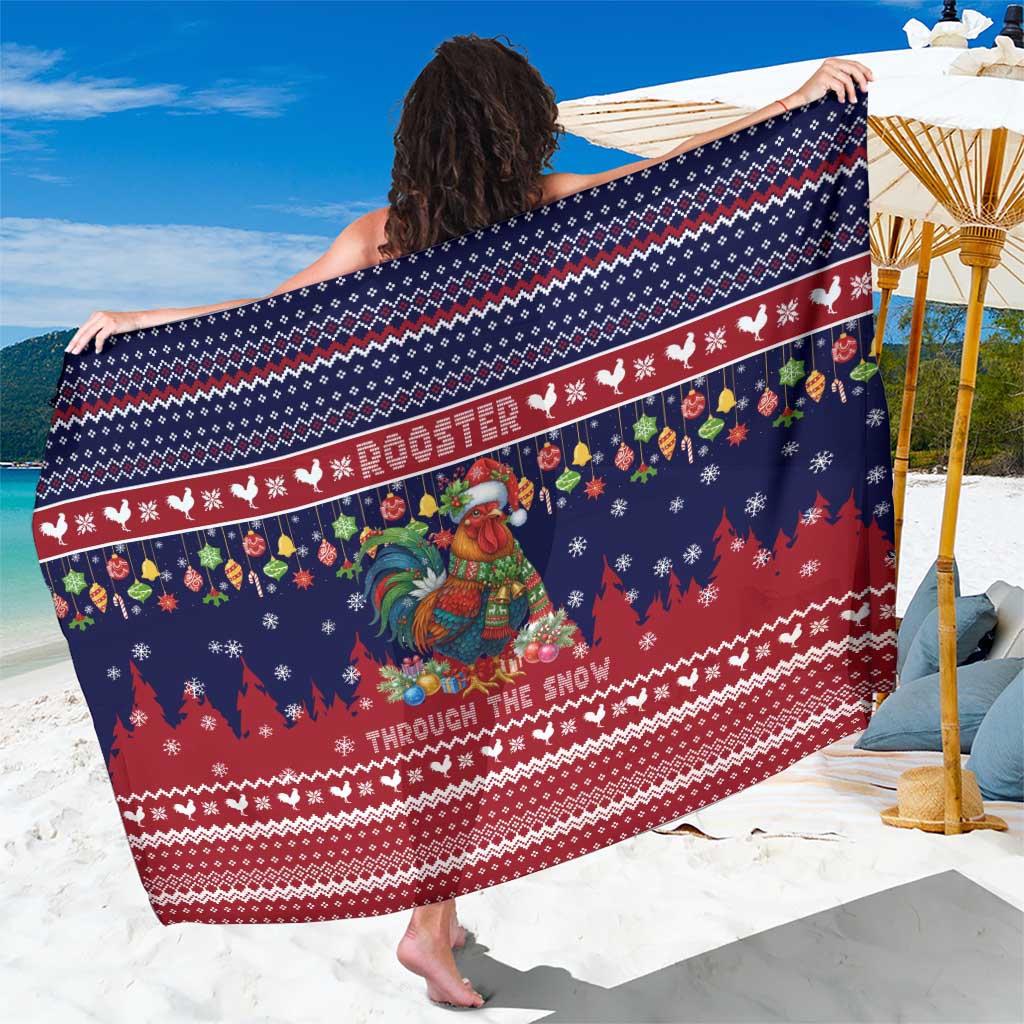 Rooster Through The Snow Christmas Sarong Xmas Holiday Patterns - Wonder Print Shop