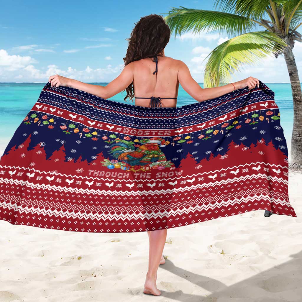 Rooster Through The Snow Christmas Sarong Xmas Holiday Patterns - Wonder Print Shop