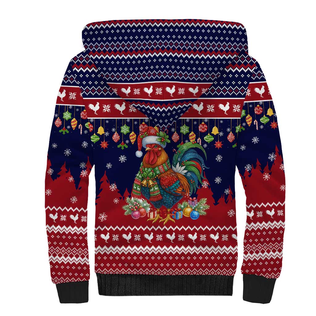 Rooster Through The Snow Christmas Sherpa Hoodie Xmas Holiday Patterns - Wonder Print Shop